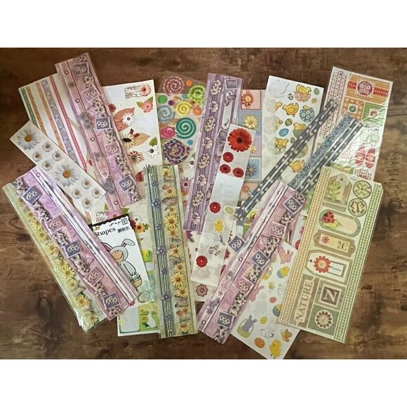 Scrapbooking Sticker Lot of Easter Spring Themes Flowers Chicks Butterflies - Picture 1 of 12